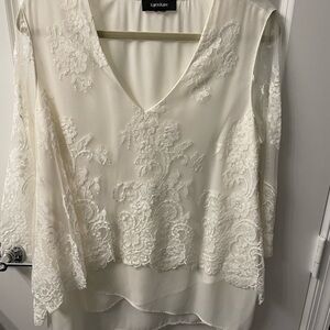 Karen Kane white lace top